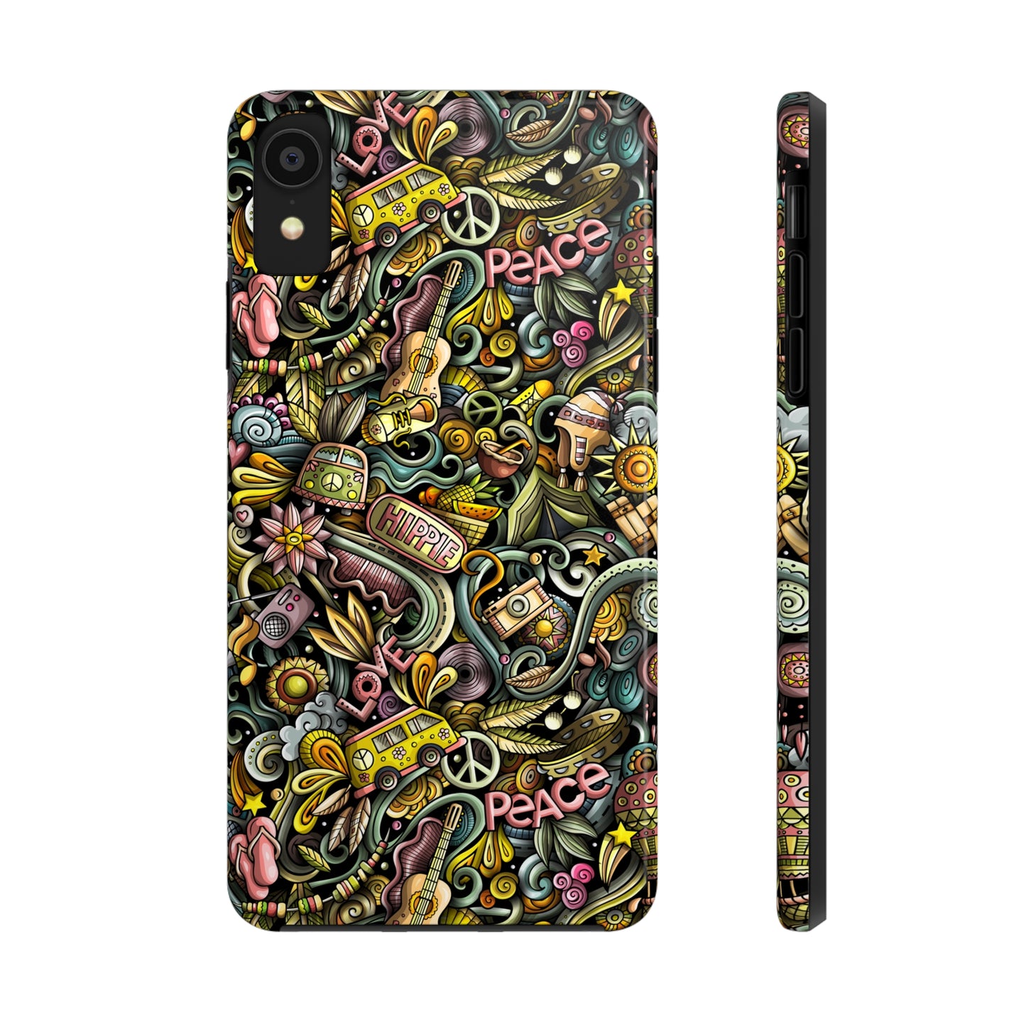 Peace, Love & VW Fun Cartoon Design Iphone Tough Phone Case