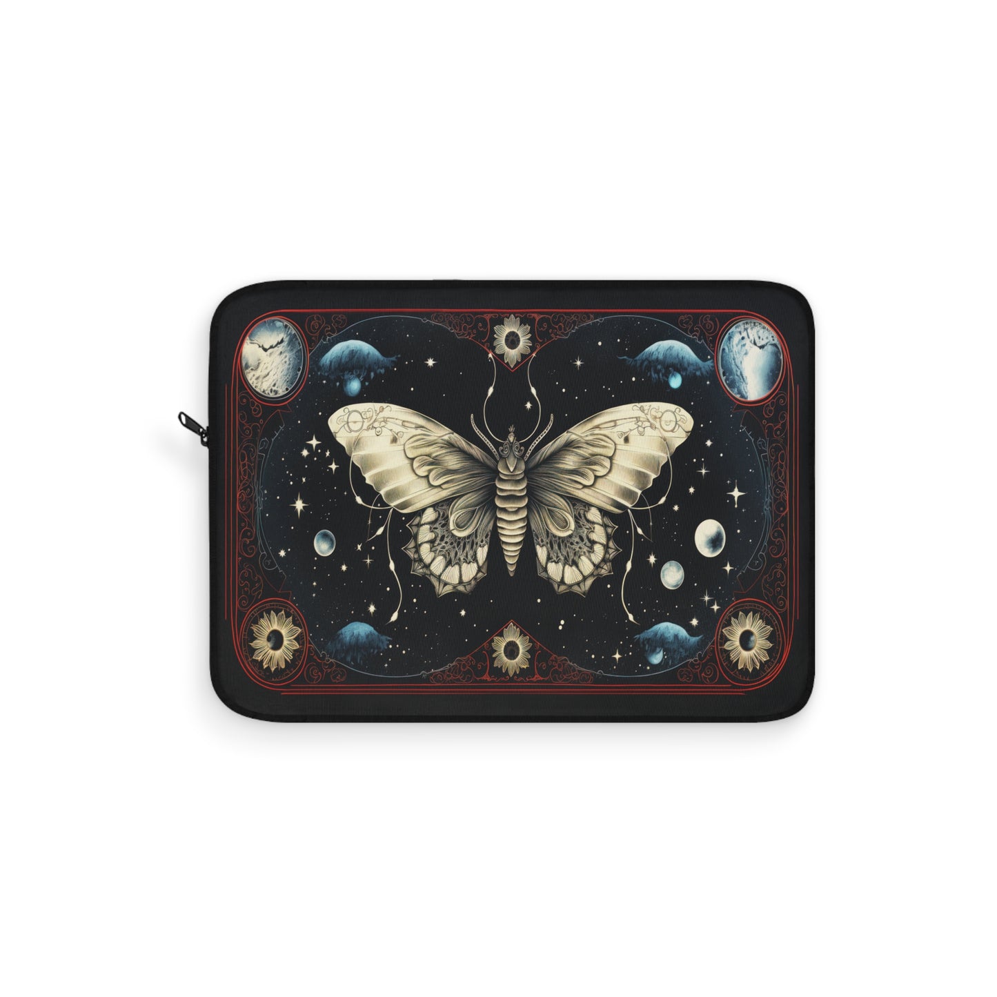 Fantasy Death Moth and Celestial Planets  - Laptop or Ipad Protective Sleeve 3 Sizes