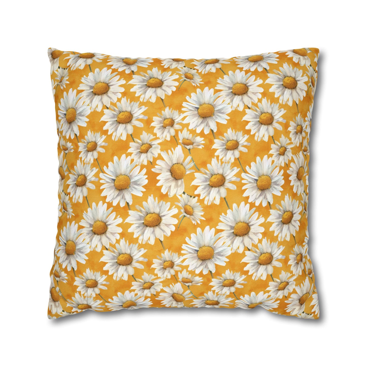 Golden Daisy Field with Vibrant Yellow Floral Design Spun Polyester Square Pillowcase 4 Sizes