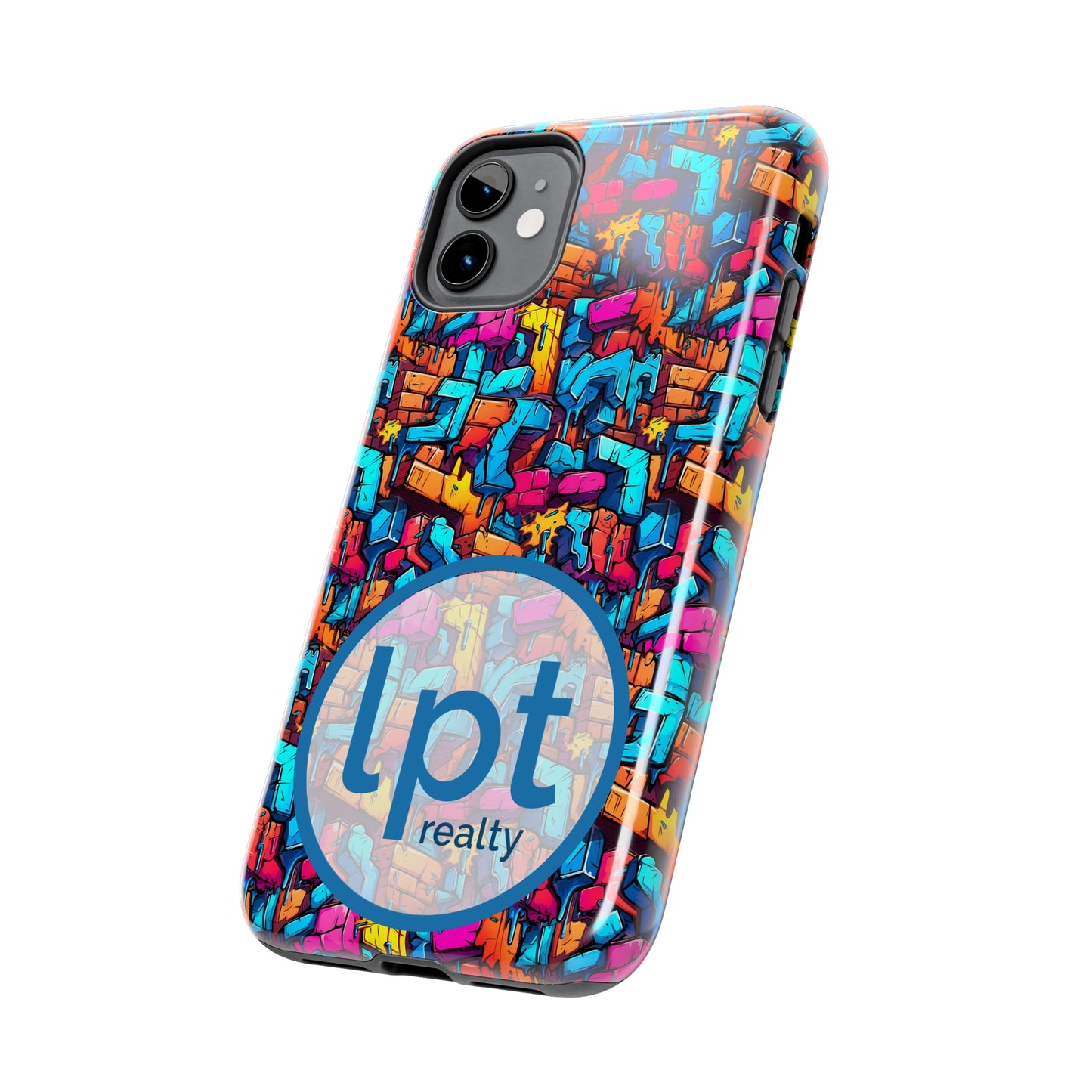 LPT Realty Logo -  3D Rainbow Colored Graphic Blocks Design Iphone Tough Phone Case