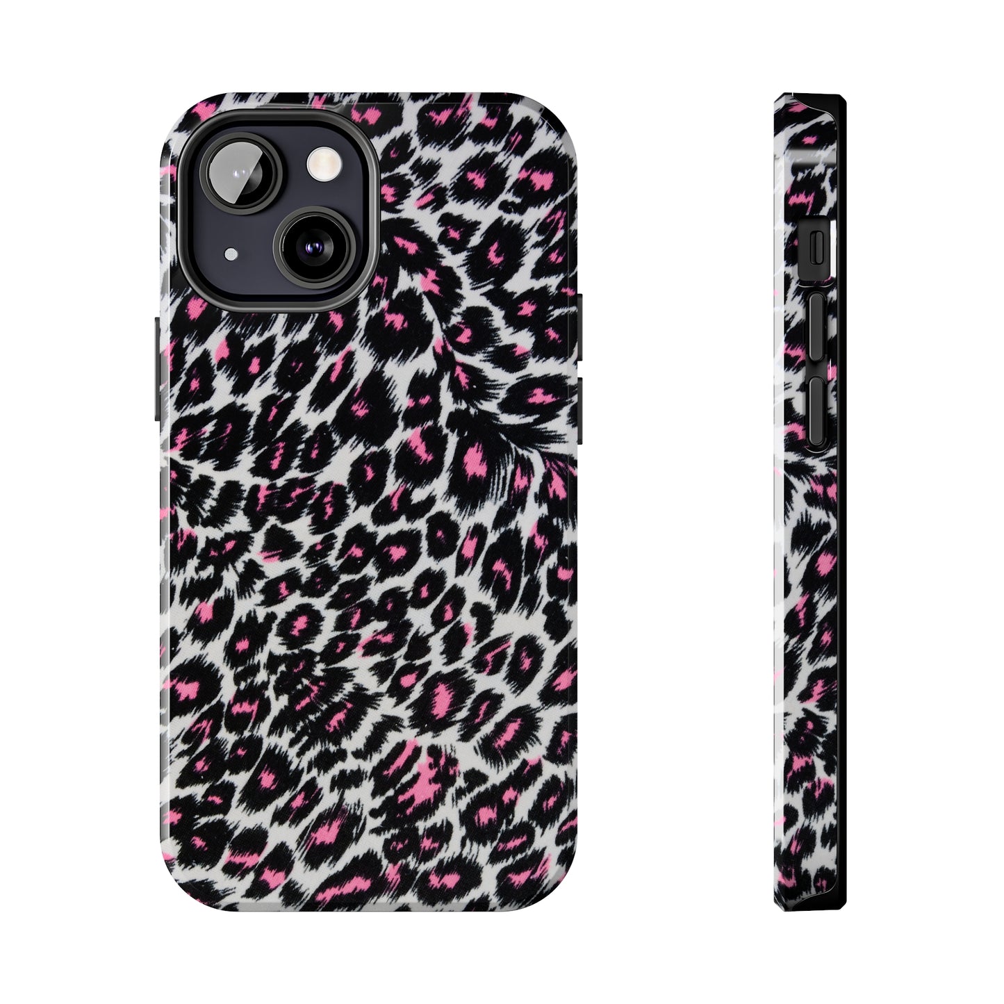 Fierce Femininity Pink and Black Leopard Print Iphone Tough Phone Case