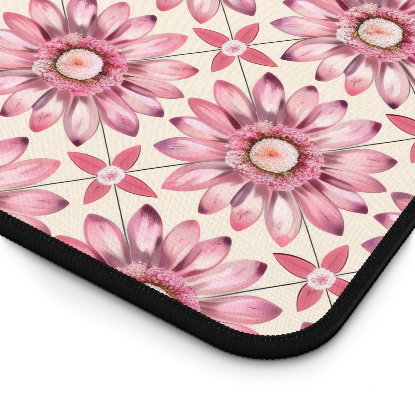 Radiant Pink Daisy Floral Pattern Extended Gaming Mouse Pad  Desk Mat  - 3 Sizes