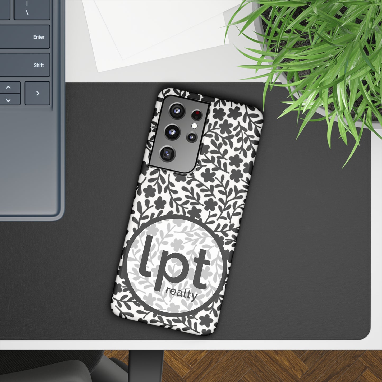 LPT Realty Logo -  Black & White Floral Design Samsung Slim Cases