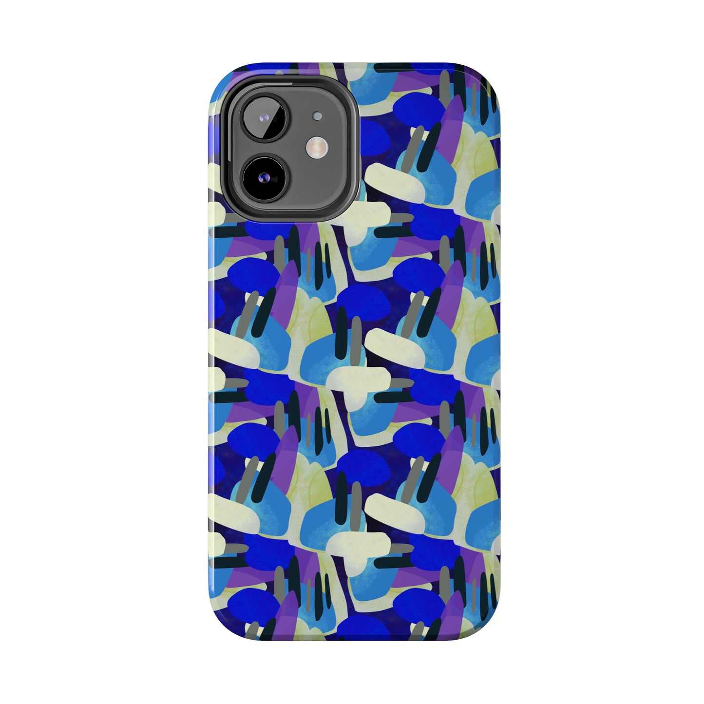 Blue, Purple and Green Abstract Design Iphone Tough Phone Case