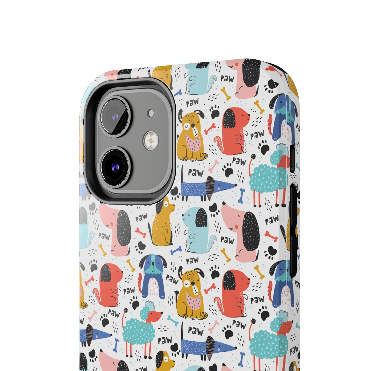 Playful Pups: Colorful Cartoon Dogs Iphone Tough Phone Case