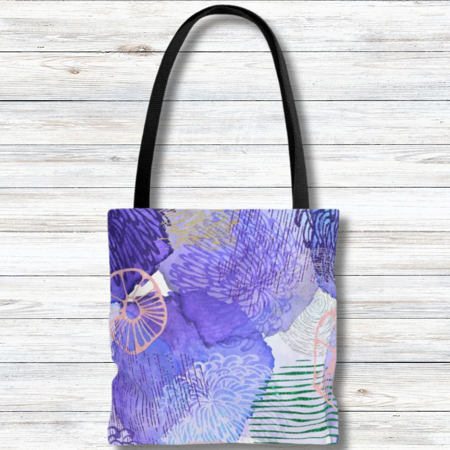 Purple Ocean Flowers  - Canvas Tote 3 Sizes