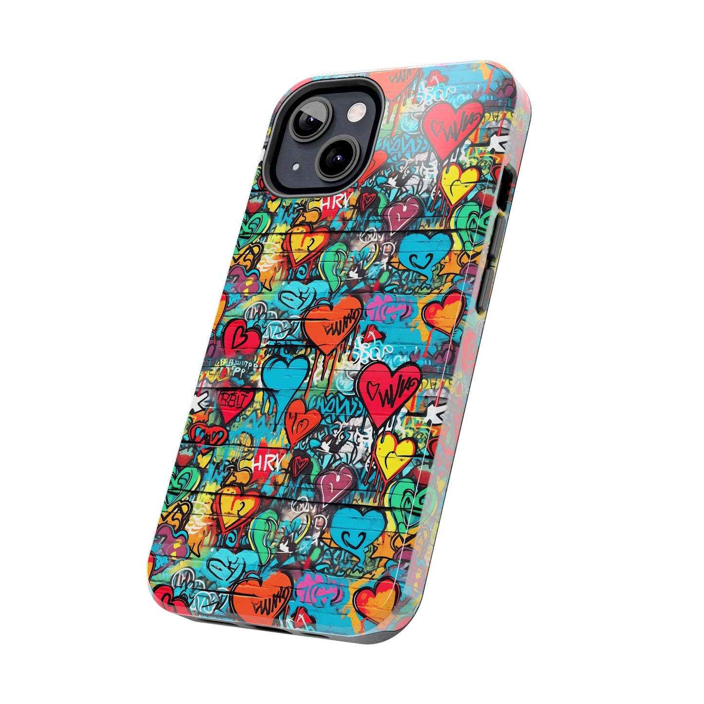 Street Art Graffiti Hearts Design Iphone Tough Phone Case