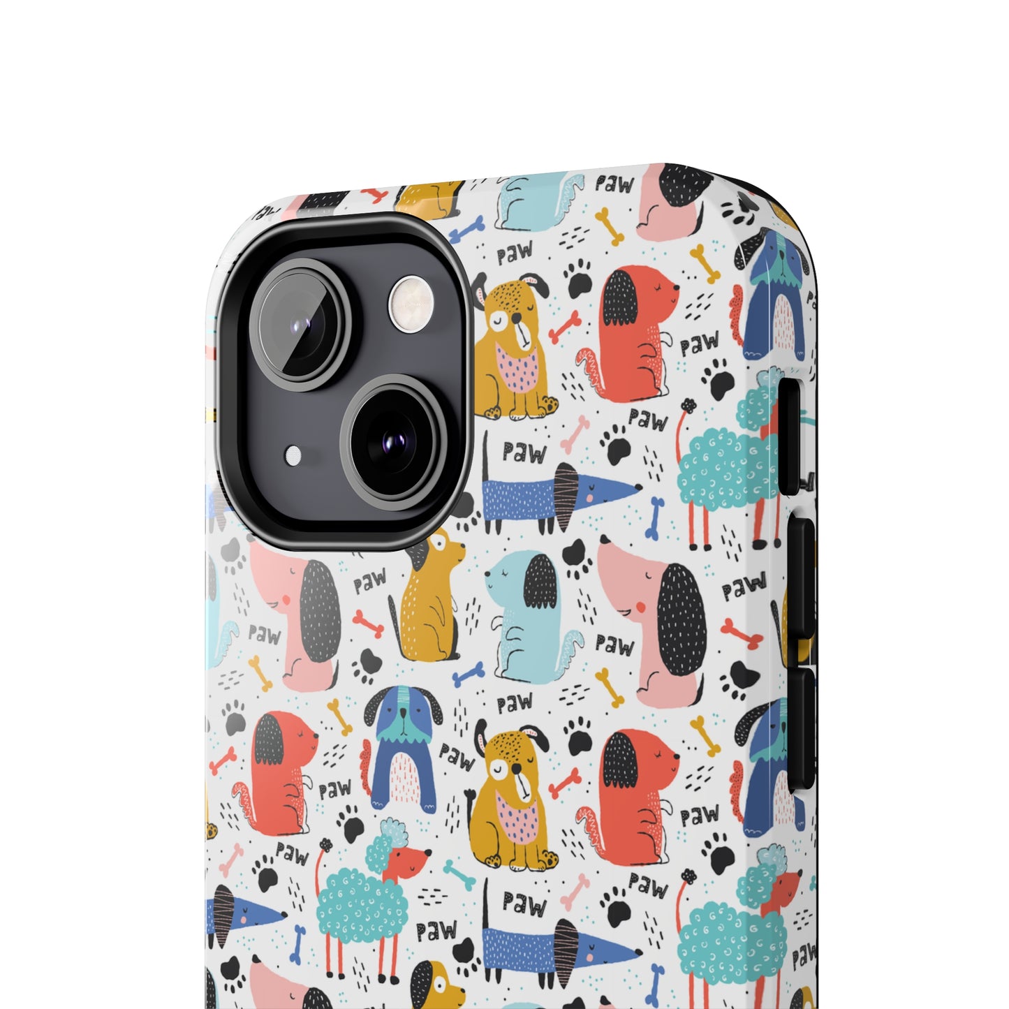 Playful Pups: Colorful Cartoon Dogs Iphone Tough Phone Case