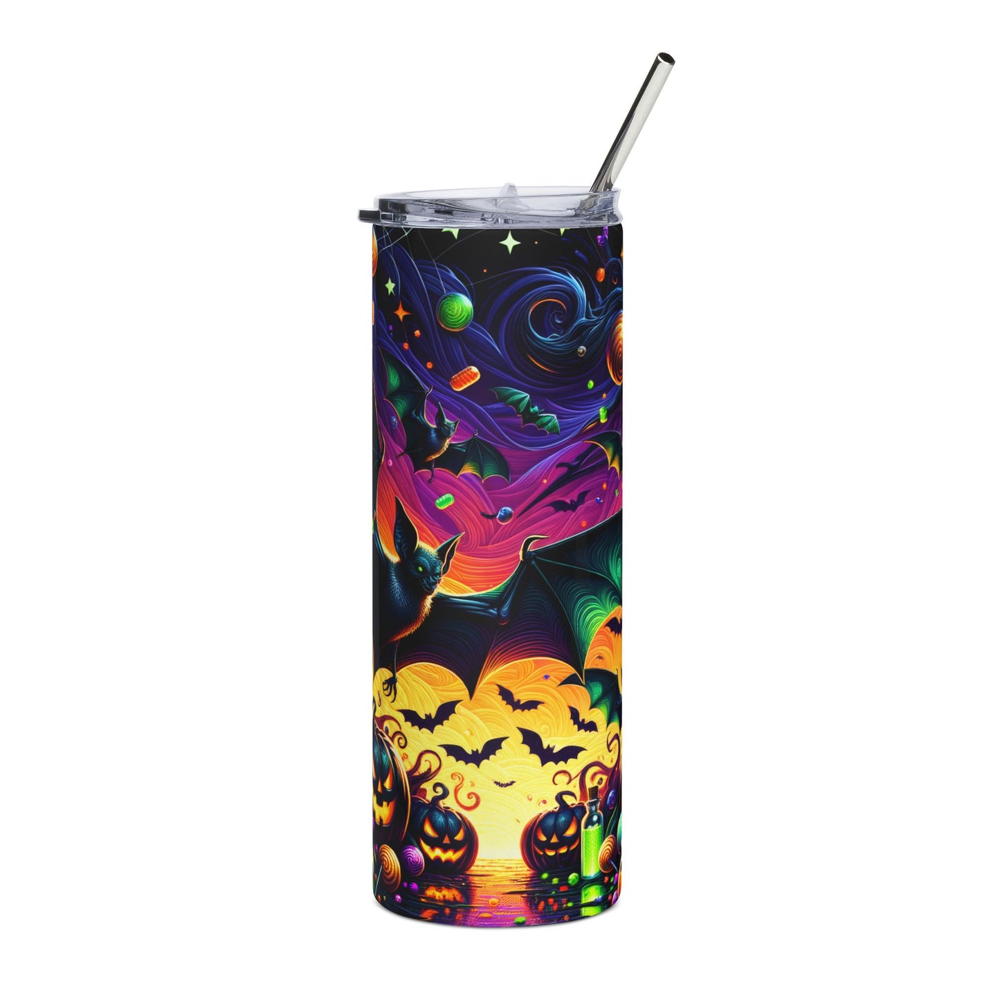 Spooky Season Halloween Bats Design 20 oz Skinny Tumbler