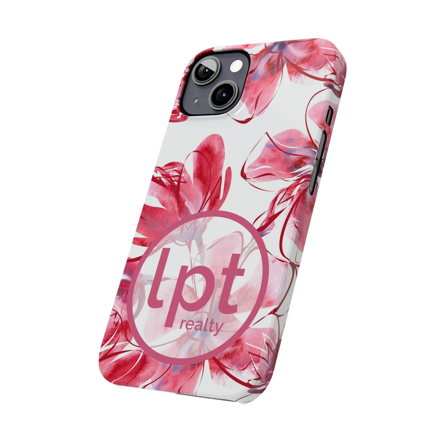 LPT Realty Logo -  Large Pink Flower Iphone 15-12 Slim Phone Case