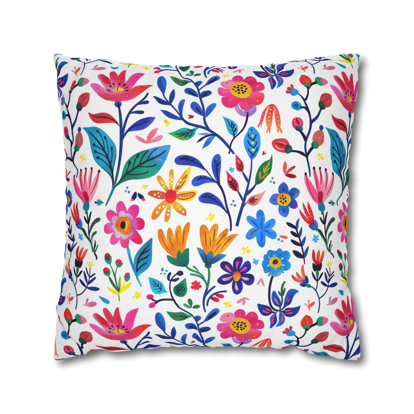 Blossoming Beauties: Charming Floral Blooms to Welcome Spring Spun Polyester Square Pillowcase 4 Sizes