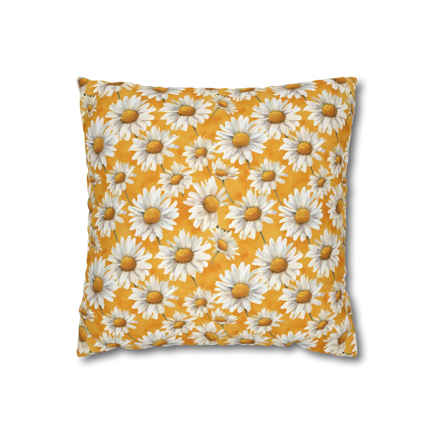 Golden Daisy Field with Vibrant Yellow Floral Design Spun Polyester Square Pillowcase 4 Sizes