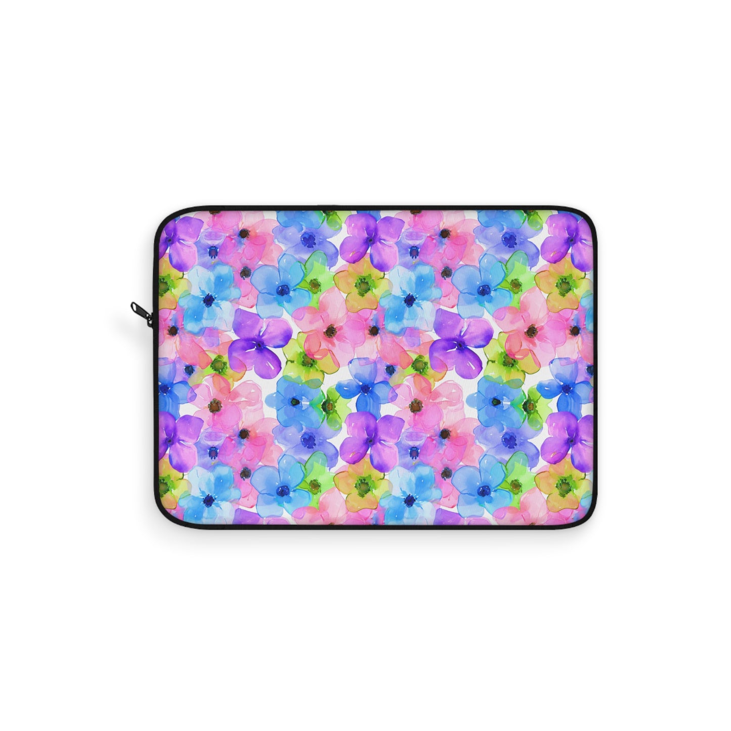 Prismatic Garden: Luminous Pink, Purple, and Blue Blossoms Laptop or Ipad Protective Sleeve 3 Sizes Available