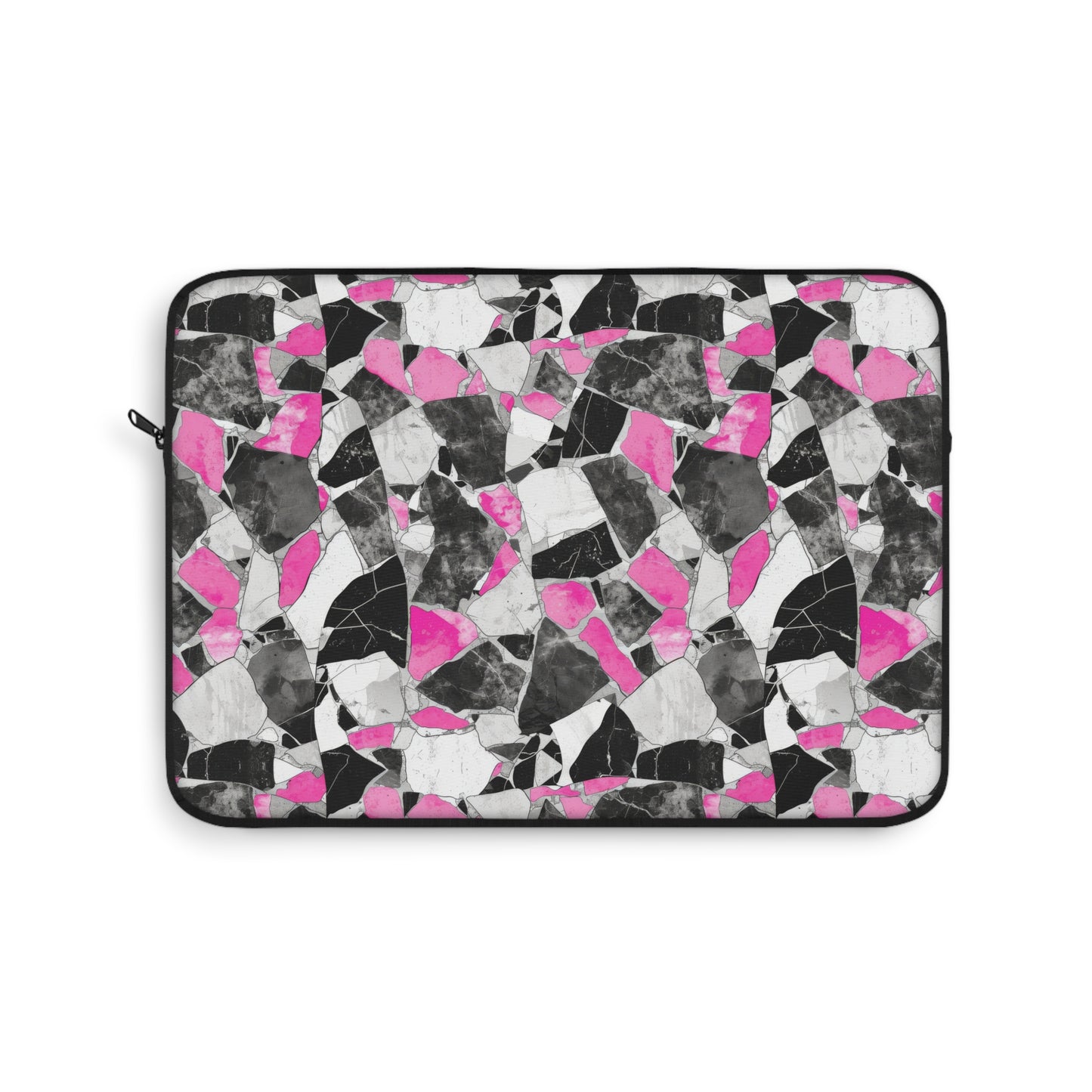 Chic Pink and Gray Mosaic Design Laptop or Ipad Protective Sleeve 3 Sizes Available