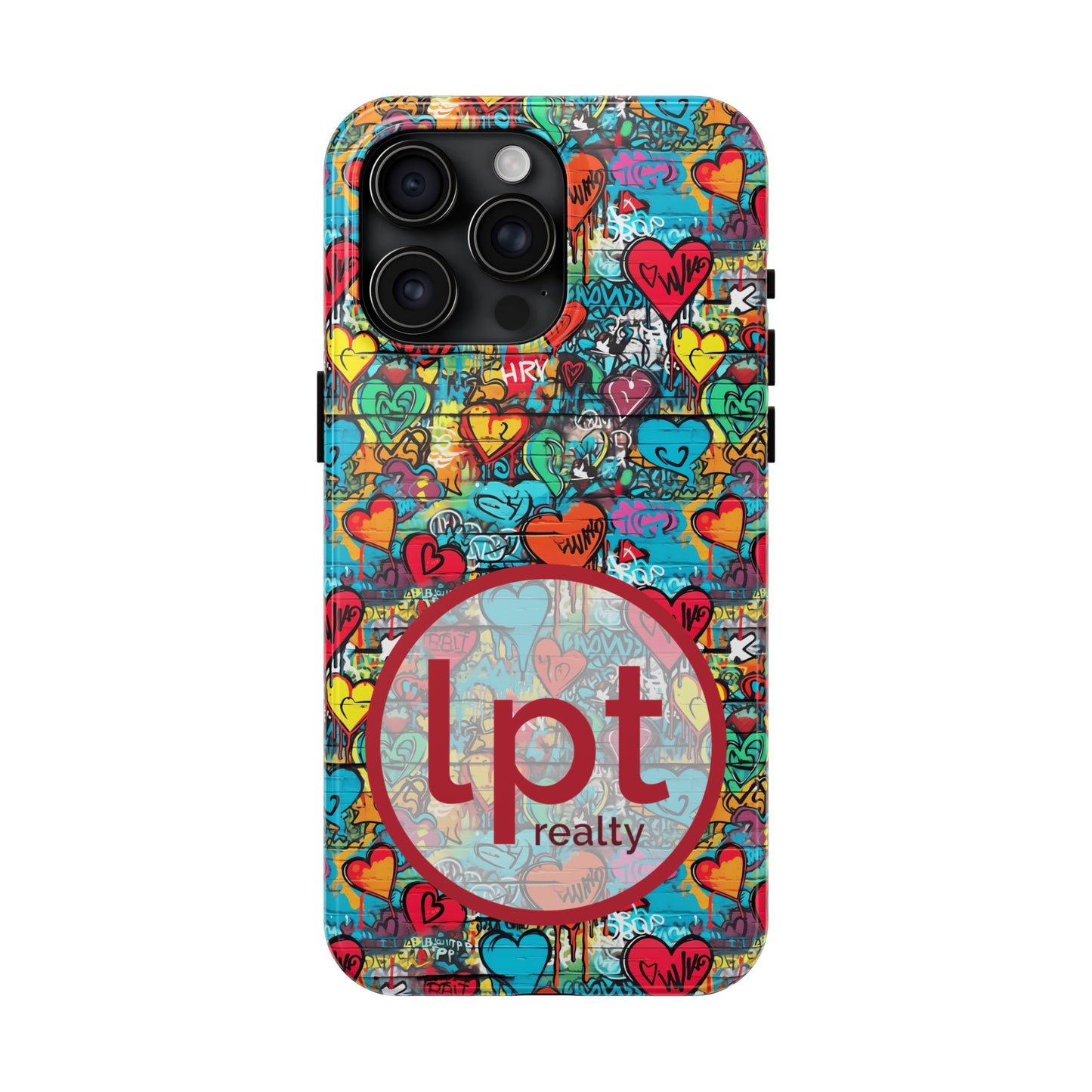 LPT Realty Logo -  Street Art Graffiti Hearts Design Iphone Tough Phone Case