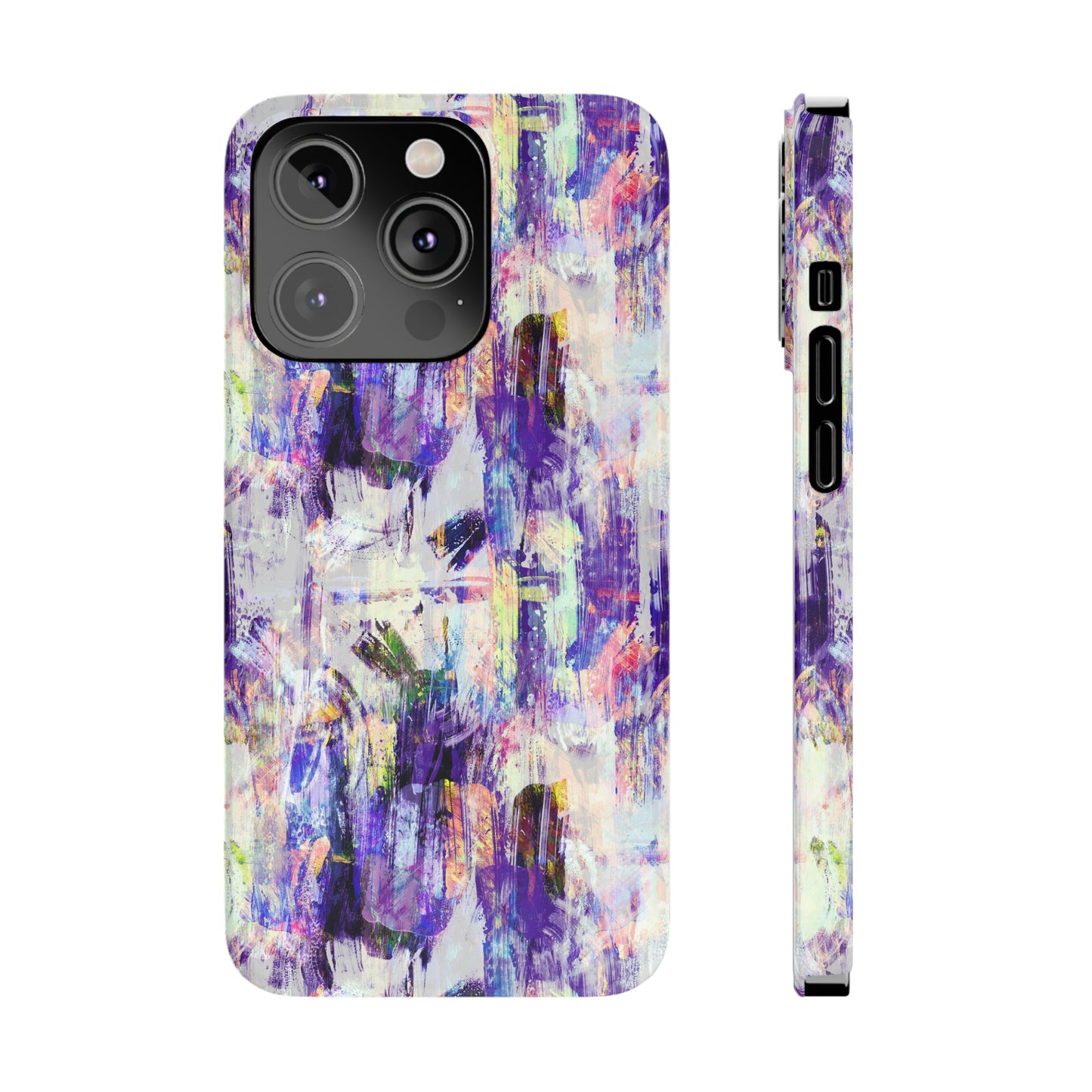 Purple Spring Painted Abstract Iphone 15-12 Slim Phone Case