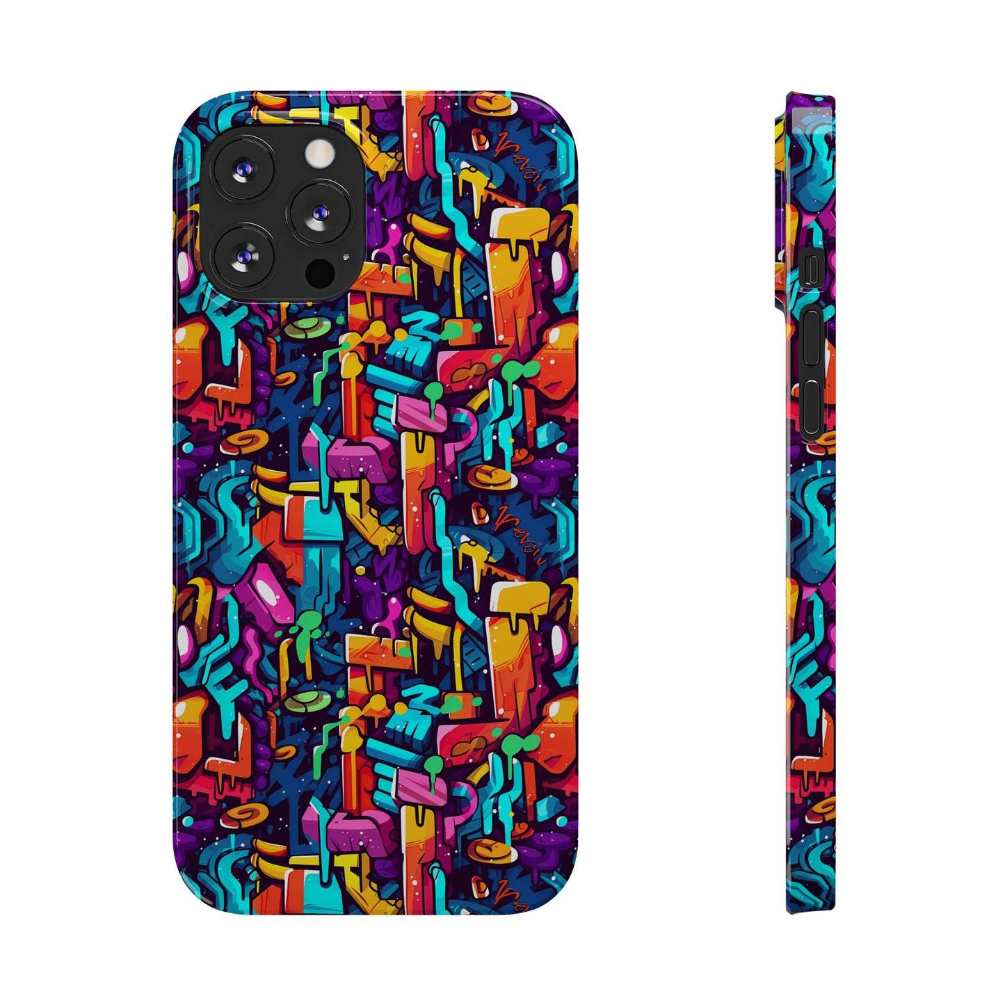 3D Abstract Colorful Street Graffiti Art Design Iphone 15-12 Slim Phone Case