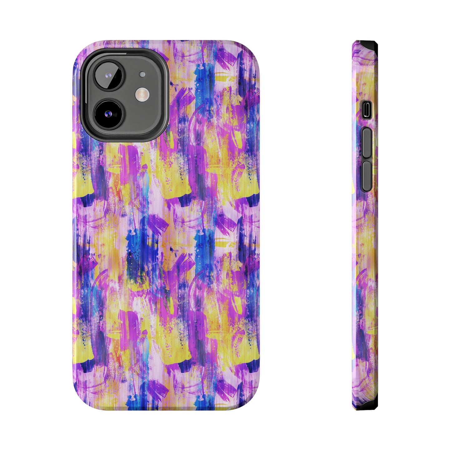 Pink & Yellow Spring Painted Abstract Iphone Tough Phone Case