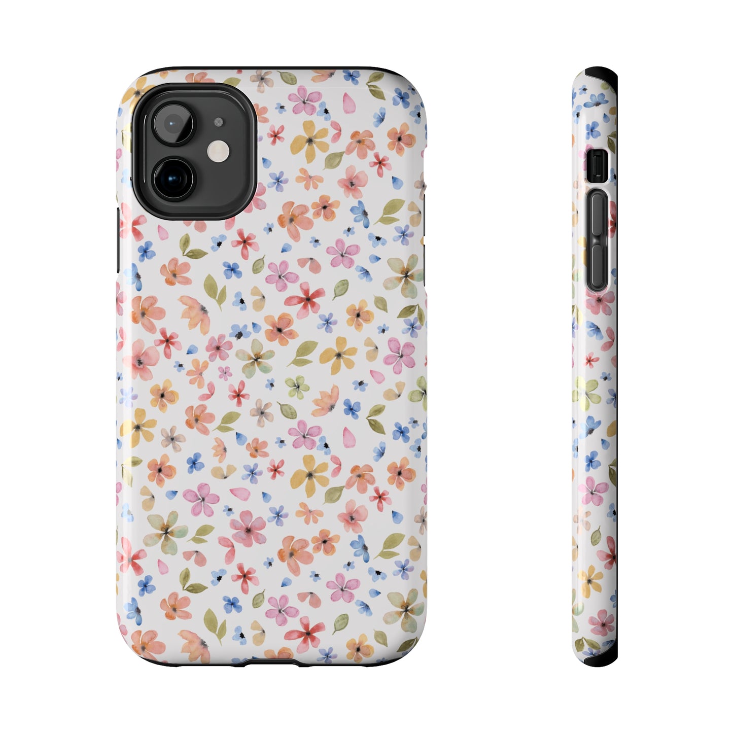 Tiny Pink, Yellow and Blue Flowers Iphone Tough Phone Case