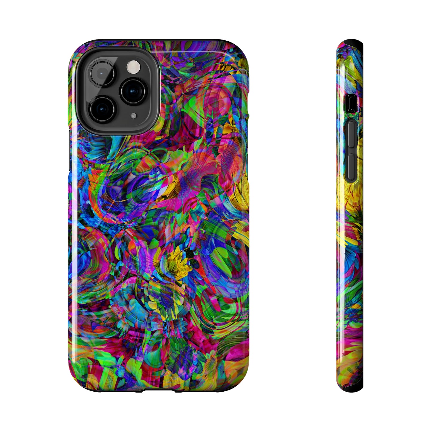 Rainbow Swirls Design Iphone Tough Phone Case