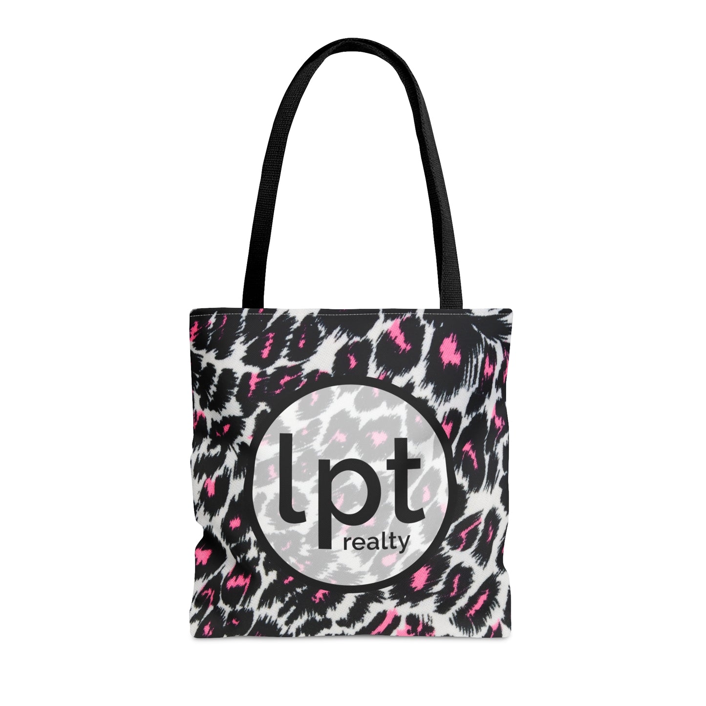 LPT Realty Logo with Fierce Femininity Pink and Black Leopard Print - Canvas Tote 3 Sizes