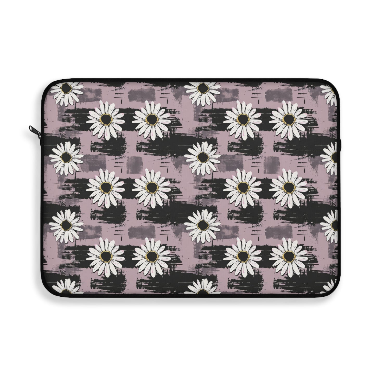 Edgy Daisy Dream with Pink and Black Grunge Design Laptop or Ipad Protective Sleeve 3 Sizes Available