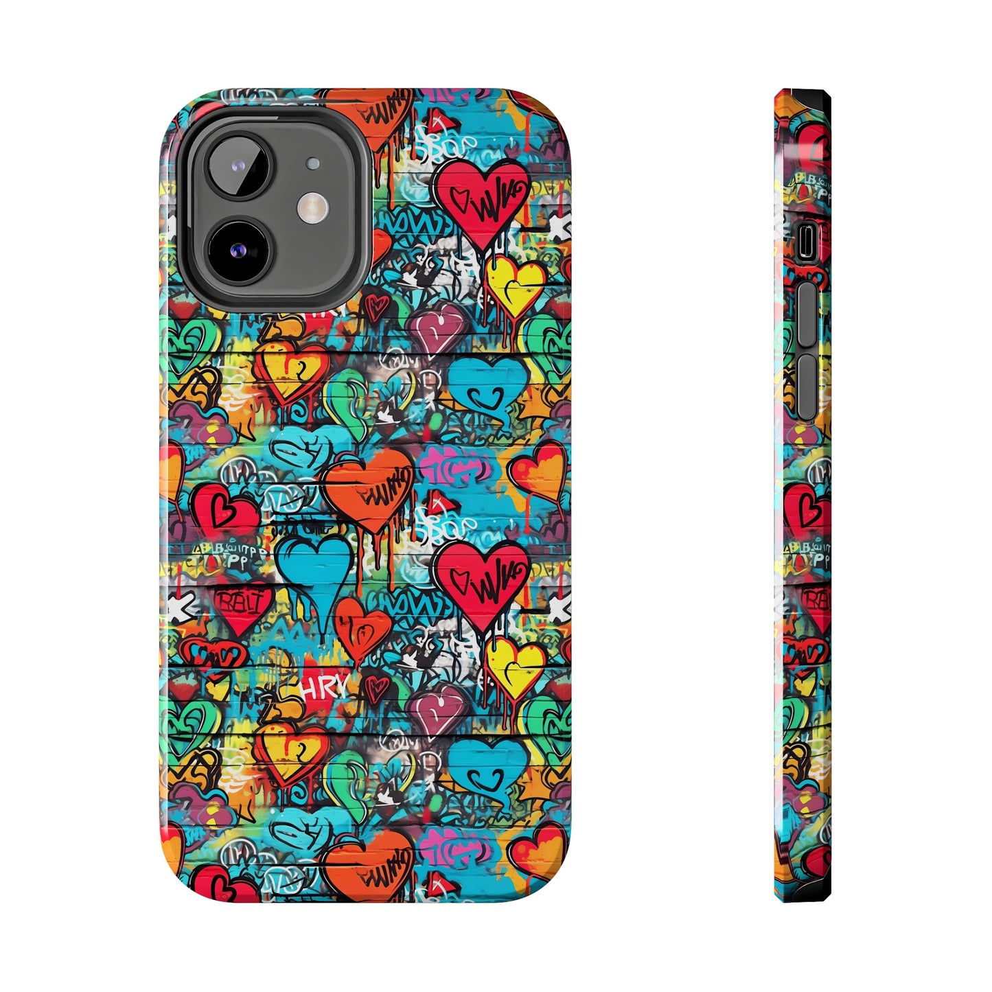 Street Art Graffiti Hearts Design Iphone Tough Phone Case