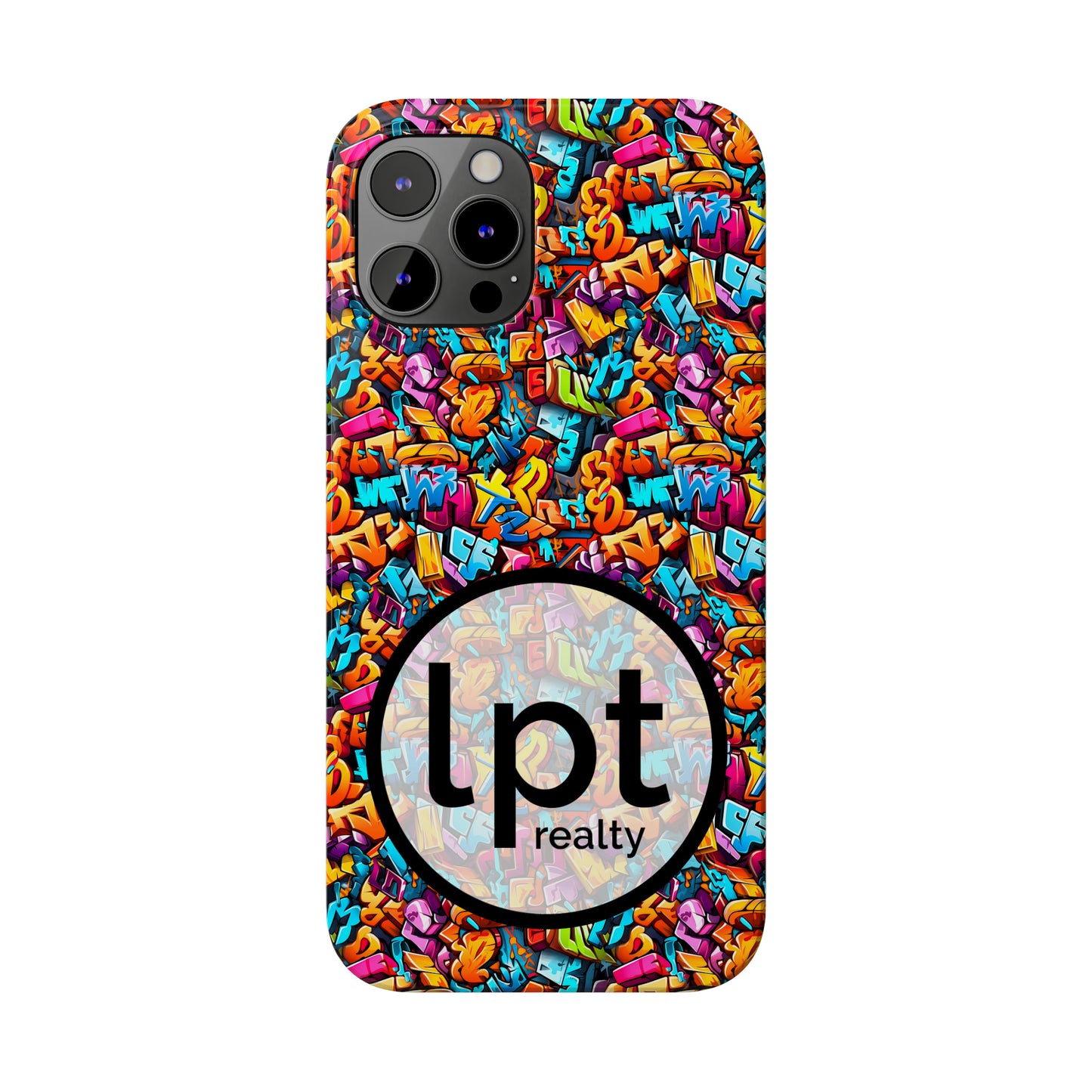 LPT Realty Logo -  3D Street Art Graffiti Design Iphone 15-12 Slim Phone Case