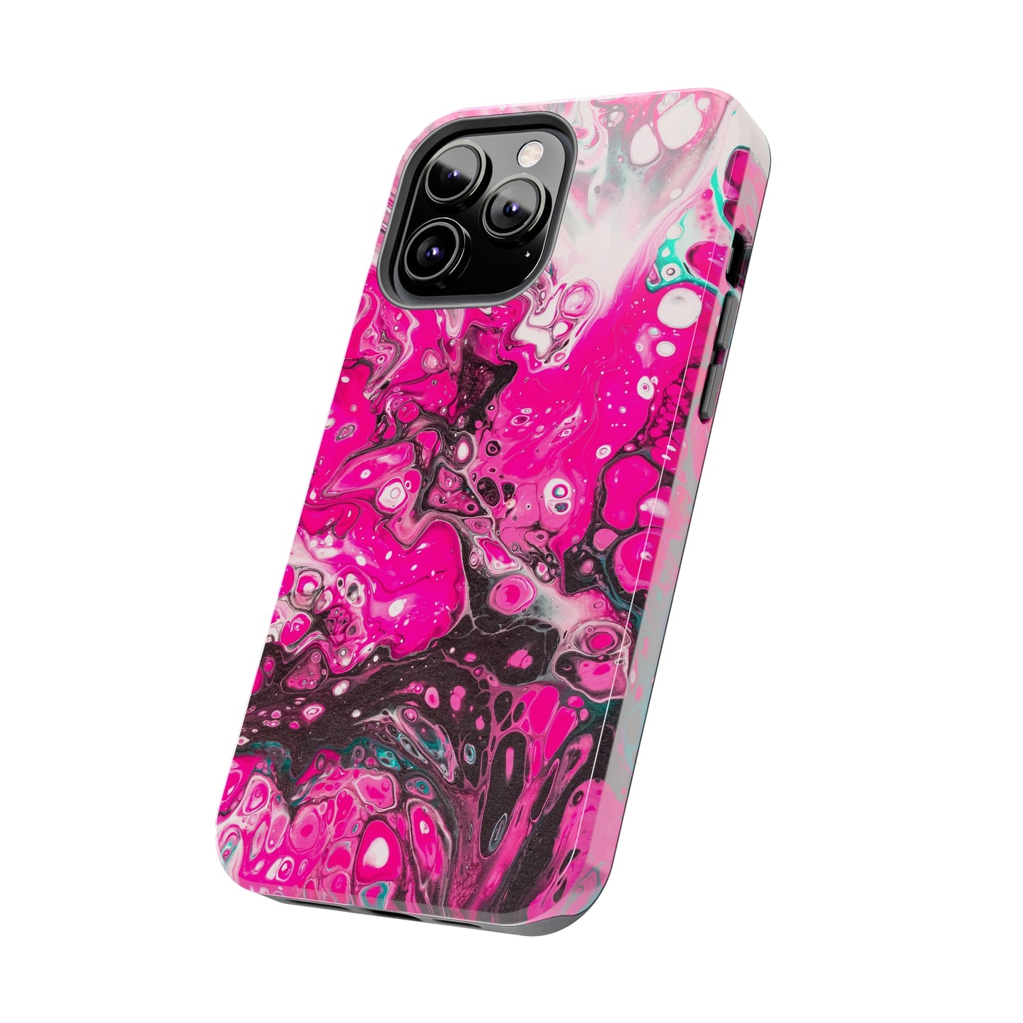 Pink, Black and White Alcohol Ink Design Iphone Tough Phone Case