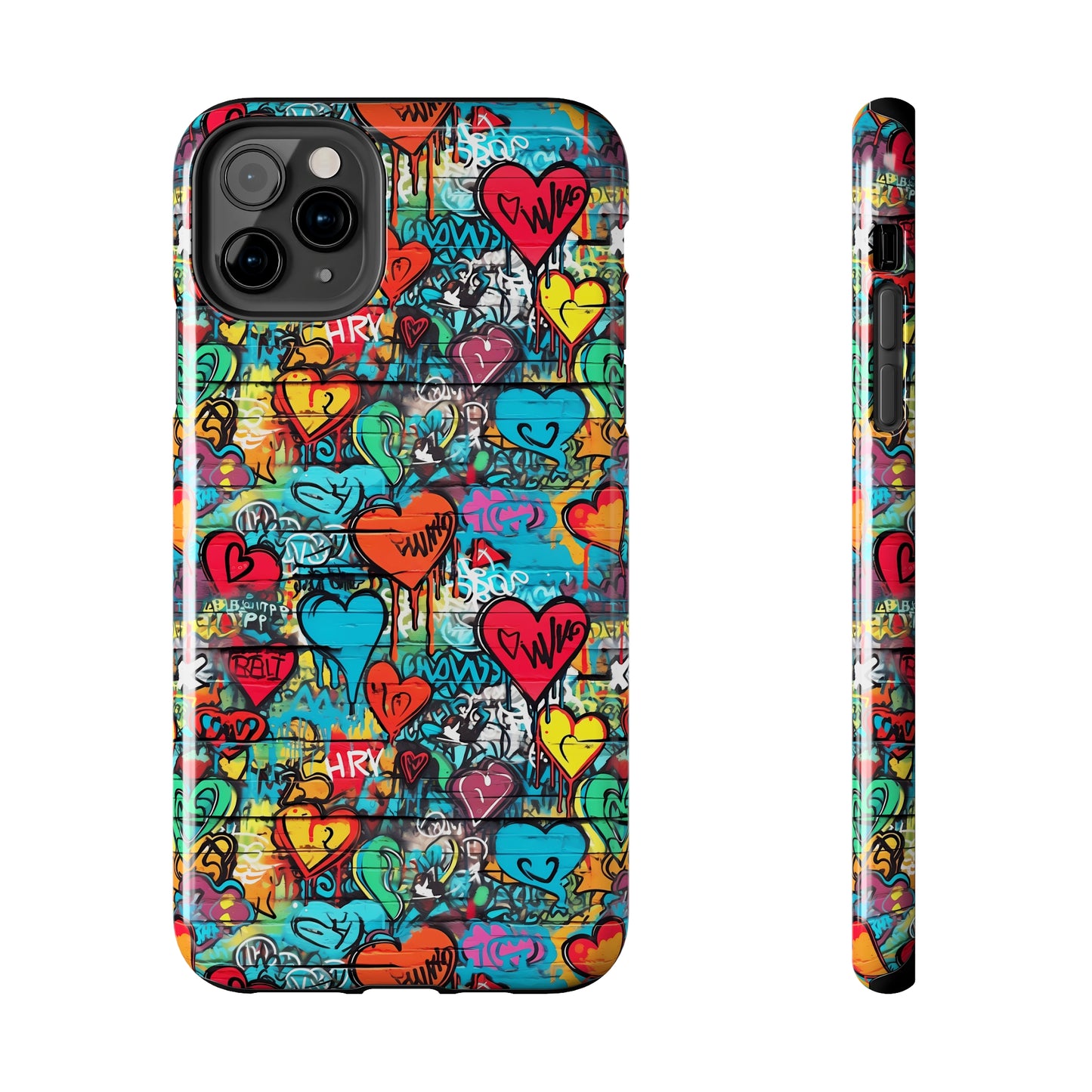 Street Art Graffiti Hearts Design Iphone Tough Phone Case