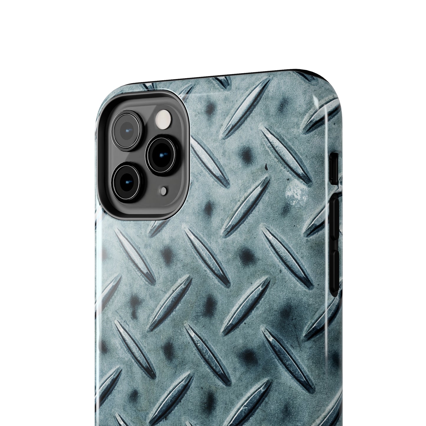 Blue Steel Diamond Plate Design Iphone Tough Phone Case