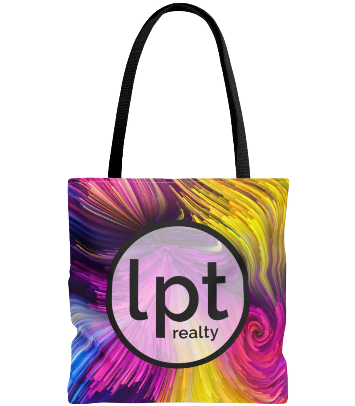 LPT Realty Logo with Rainbow Swirls - Canvas Tote 3 Sizes