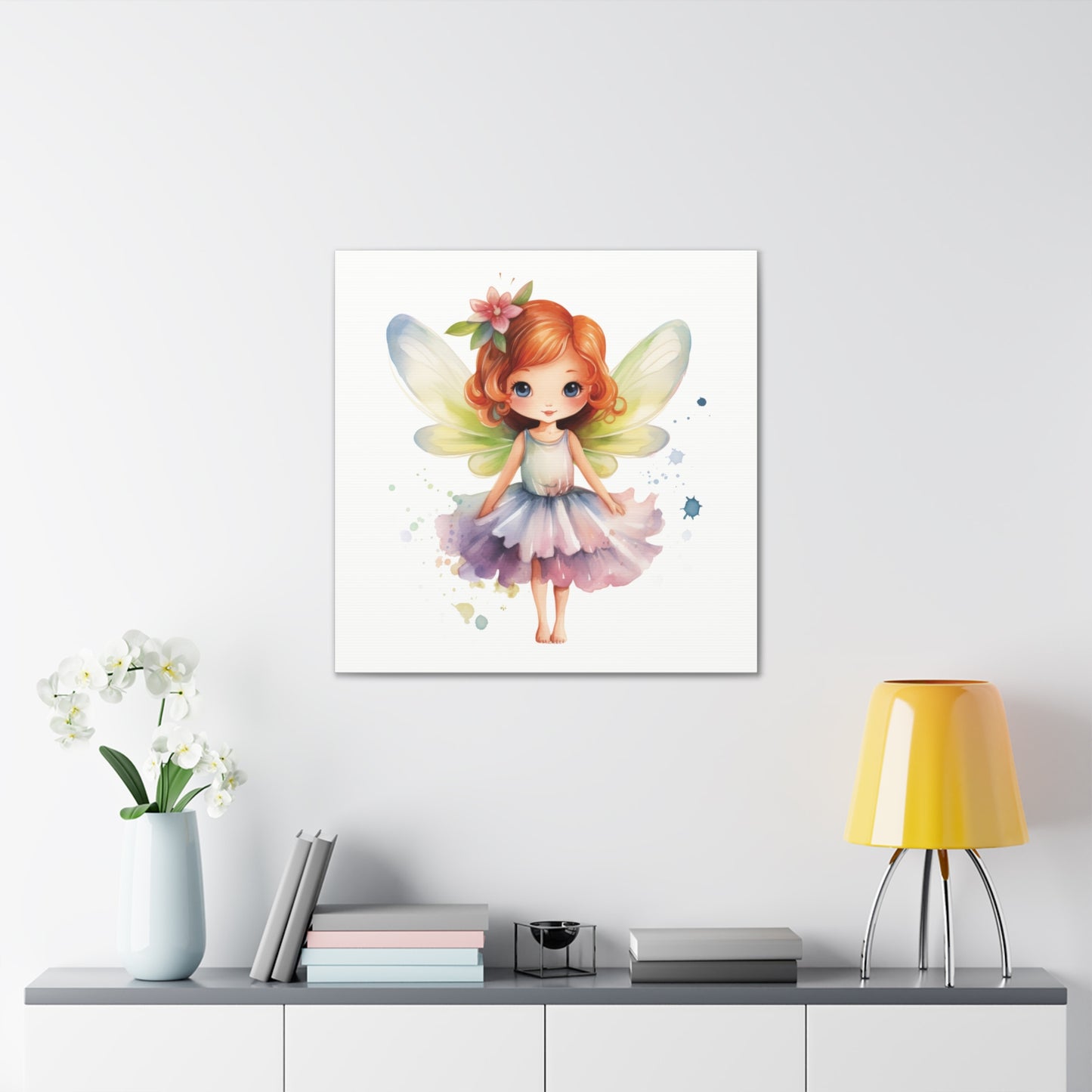 Watercolor Portrait of an Irish Red-Haired Little Girl as a Fairy Ballerina on Canvas Gallery - 5 Sizes