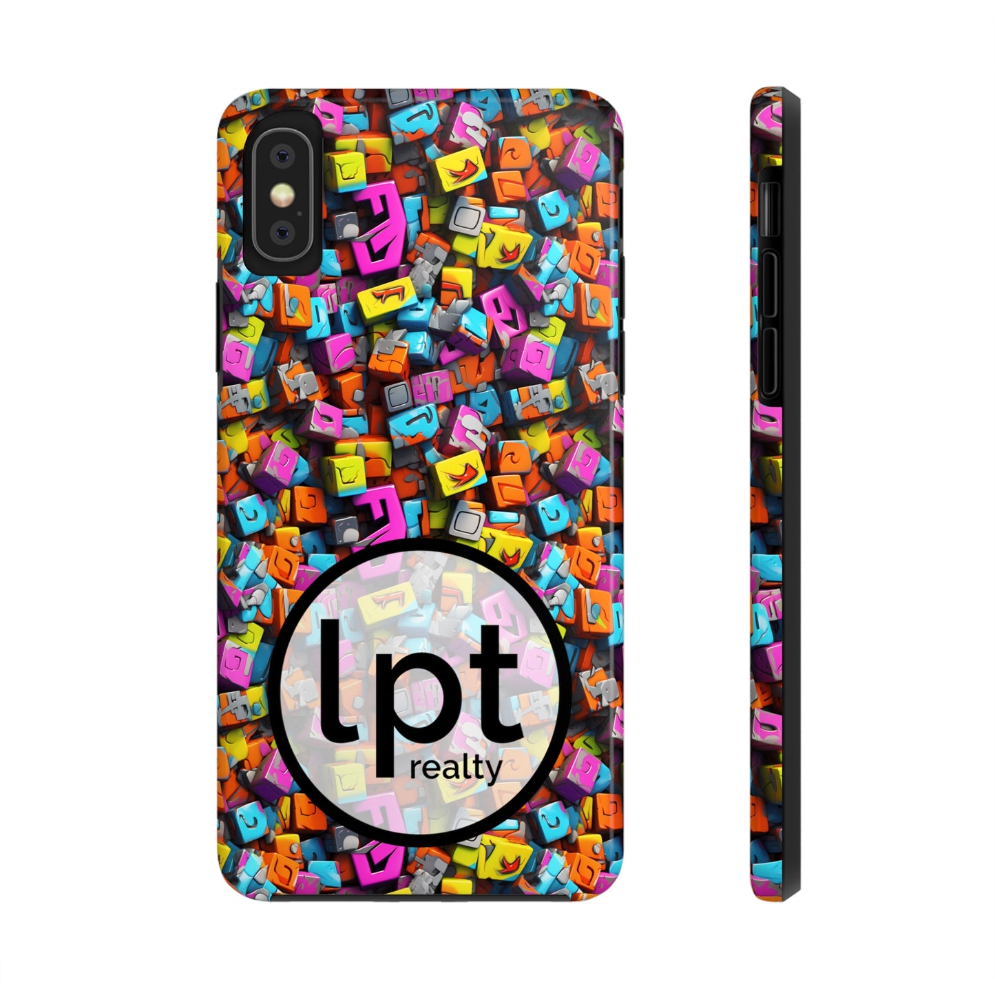 LPT Realty Logo -  3D Abstract Colorful Block Design Iphone Tough Phone Case