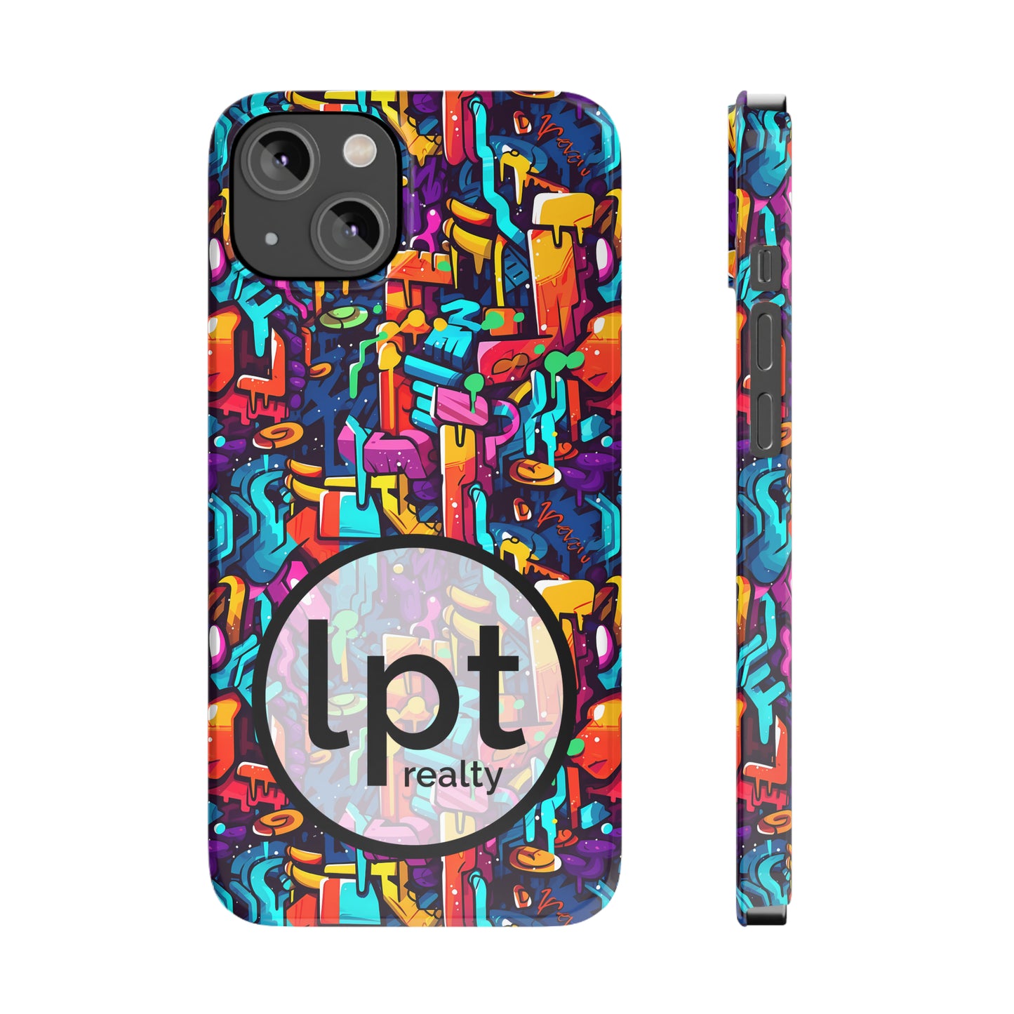 LPT Realty Logo -  3D Abstract Colorful Street Graffiti Art Design Iphone 15-12 Slim Phone Case