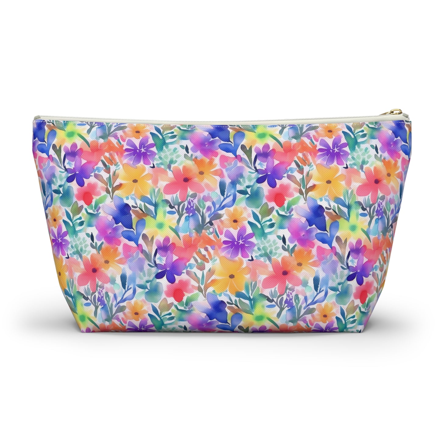 Radiant Watercolor Blooms: Bright and Vivid Floral  Design - Makeup & Accessory Bag 2 Sizes