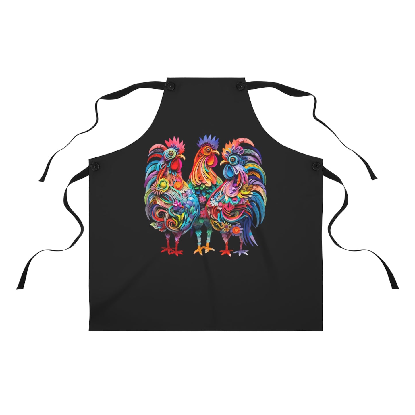 Floral 3D Chickens - Kitchen Chef Apron