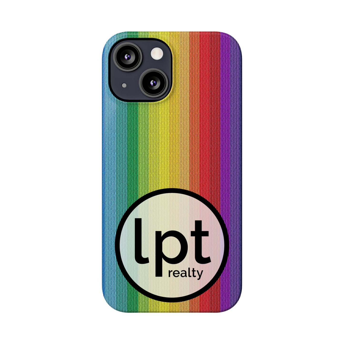 LPT Realty Logo -  Rainbow Stripe Design Iphone 15-12 Slim Phone Case