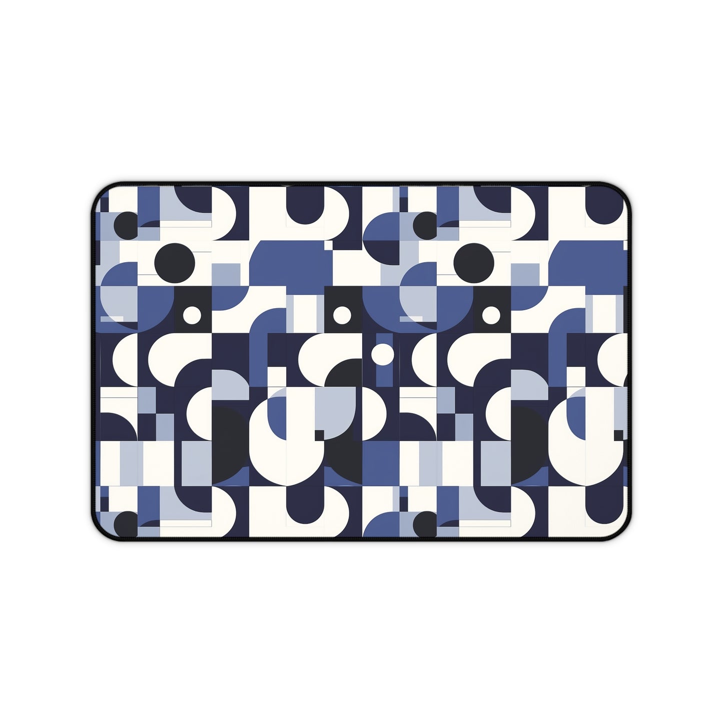 Navy Blue and White Mid-Century Modern Design Extended Gaming Mouse Pad  Desk Mat  - 3 Sizes