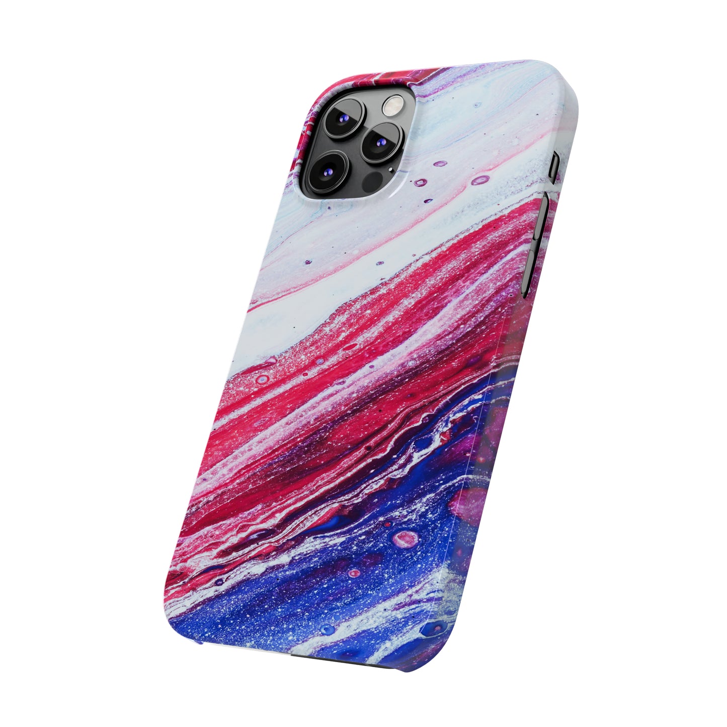 Red White and Blue Alcohol Ink Design Iphone 15-12 Slim Phone Case