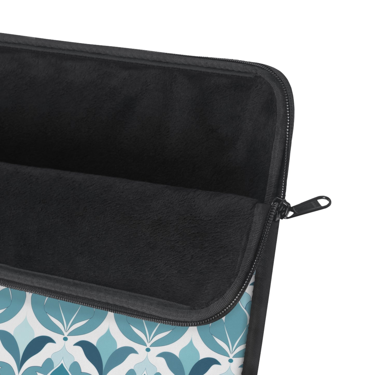 Serene Floral Pattern in Shades of Aqua and Teal, Forming Graceful Botanical Motifs Laptop or Ipad Protective Sleeve 3 Sizes Available