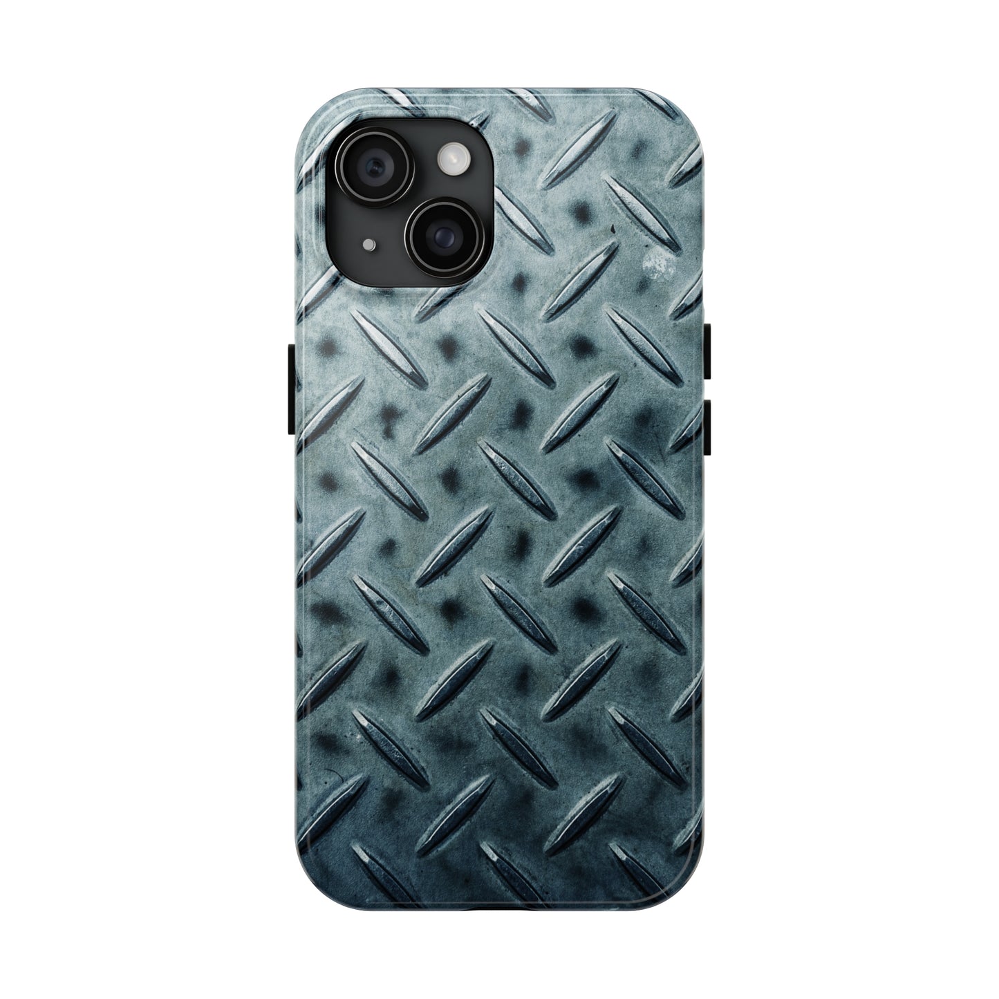 Blue Steel Diamond Plate Design Iphone Tough Phone Case