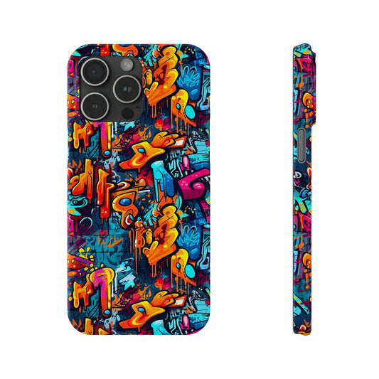 3D Abstract Graffiti Colorful Design Iphone 15-12 Slim Phone Case