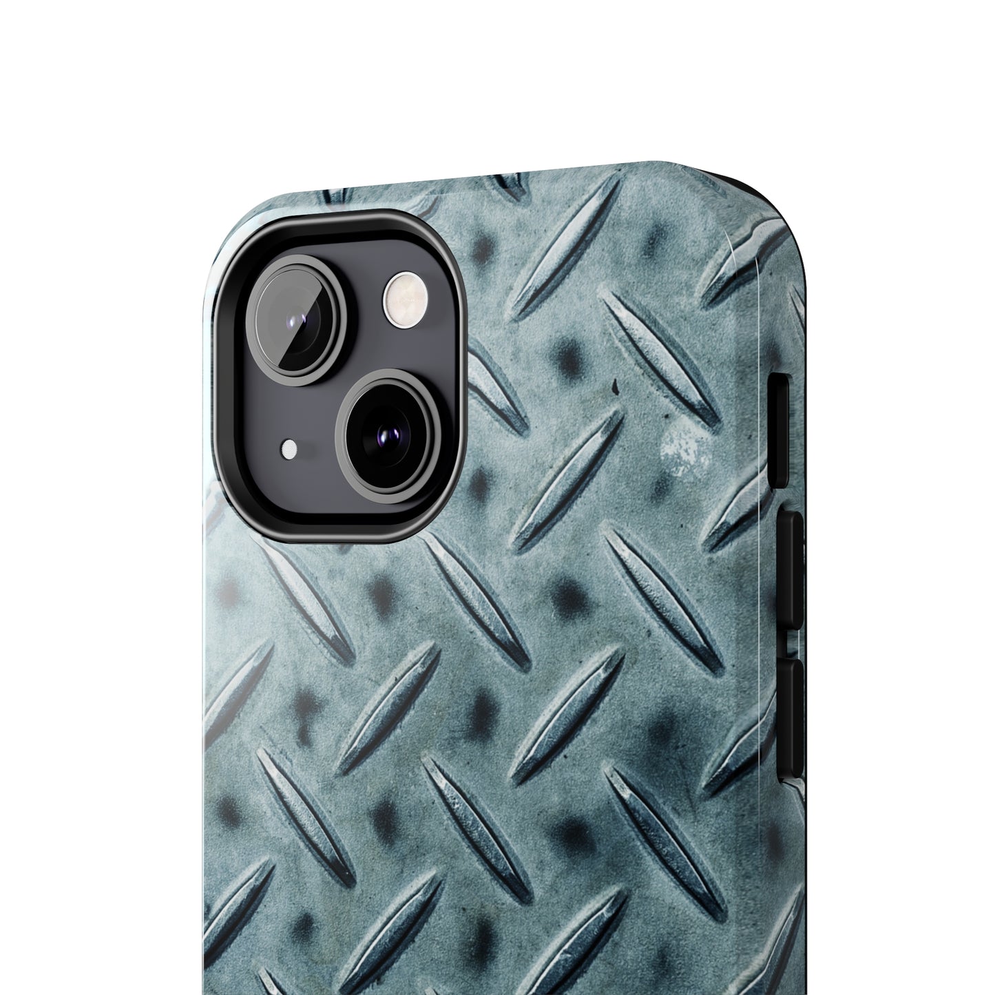 Blue Steel Diamond Plate Design Iphone Tough Phone Case