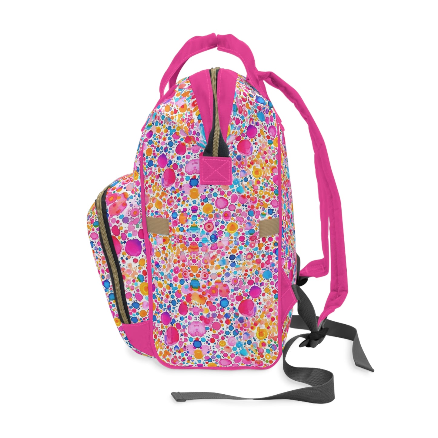 Prismatic Splatter: Rainbow Watercolor Explosion Multifunctional Diaper Backpack