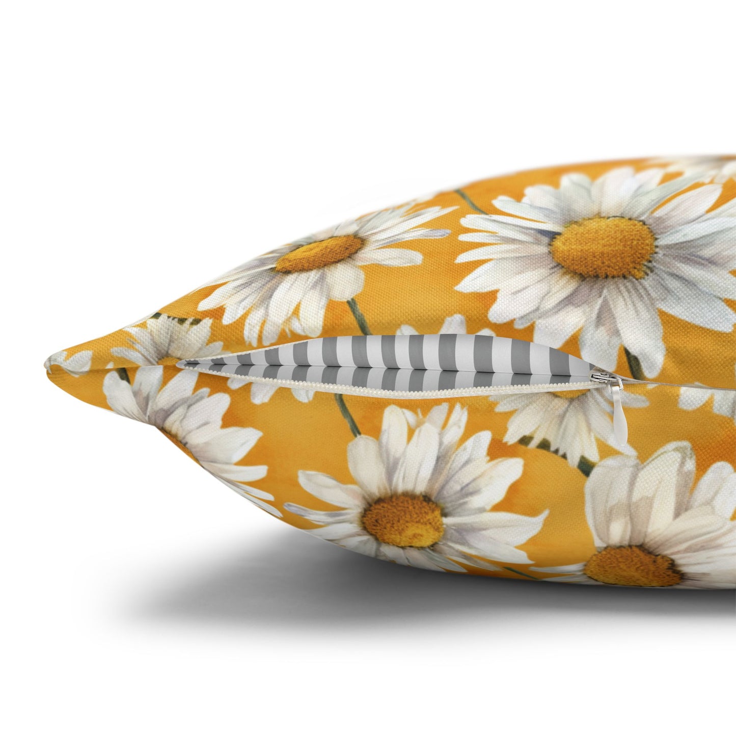 Golden Daisy Field with Vibrant Yellow Floral Design Spun Polyester Square Pillowcase 4 Sizes