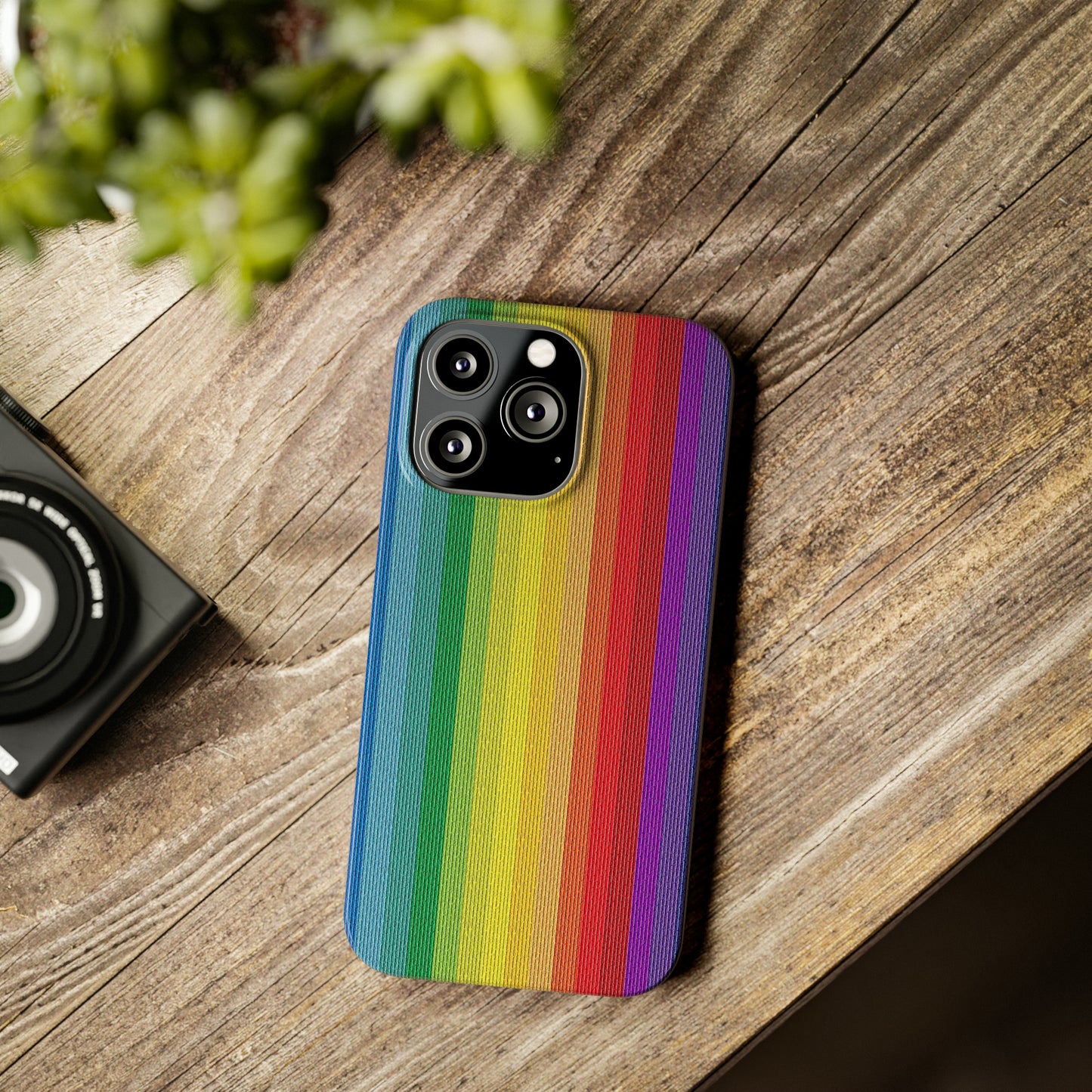 Rainbow Stripe Design Iphone 15-12 Slim Phone Case