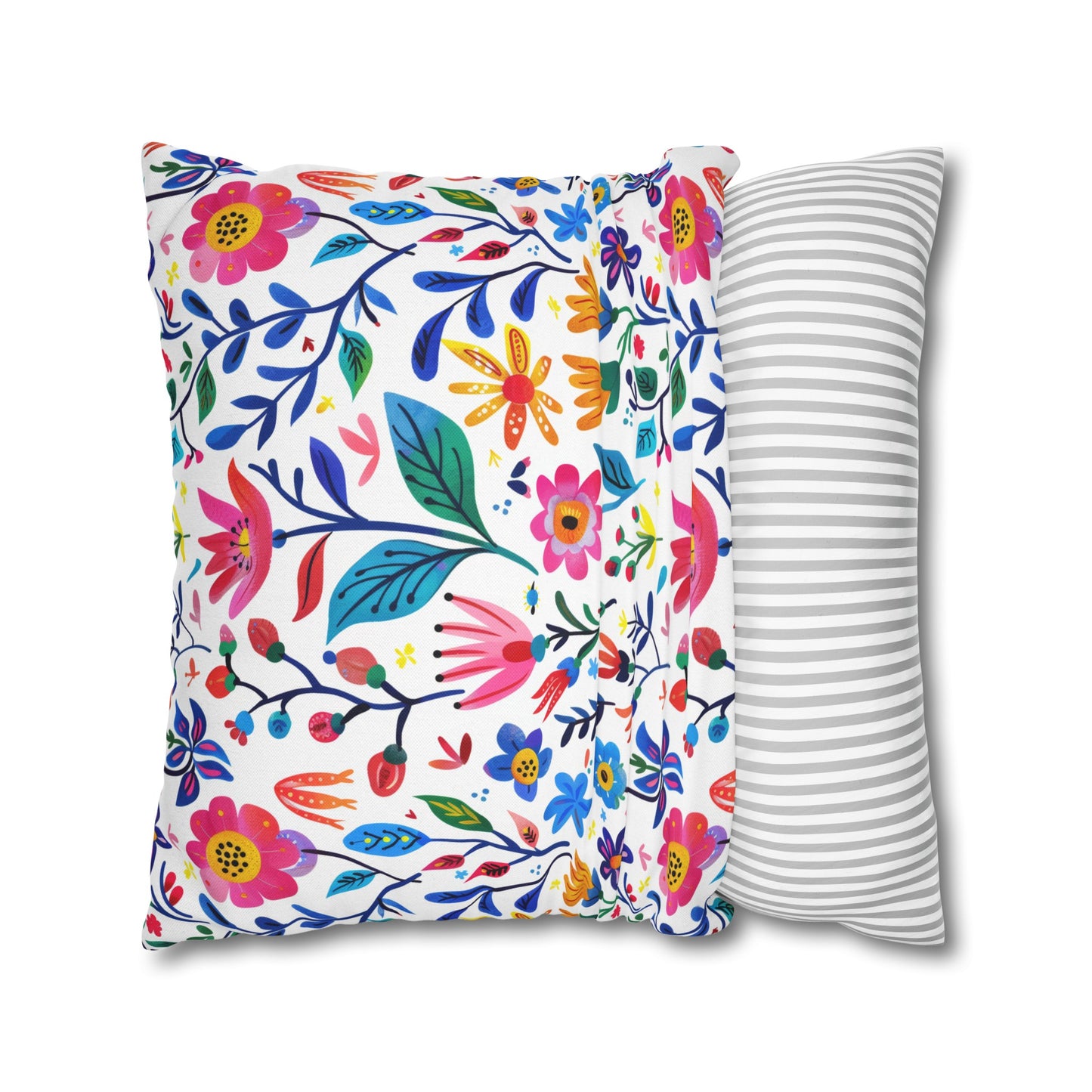 Blossoming Beauties: Charming Floral Blooms to Welcome Spring Spun Polyester Square Pillowcase 4 Sizes