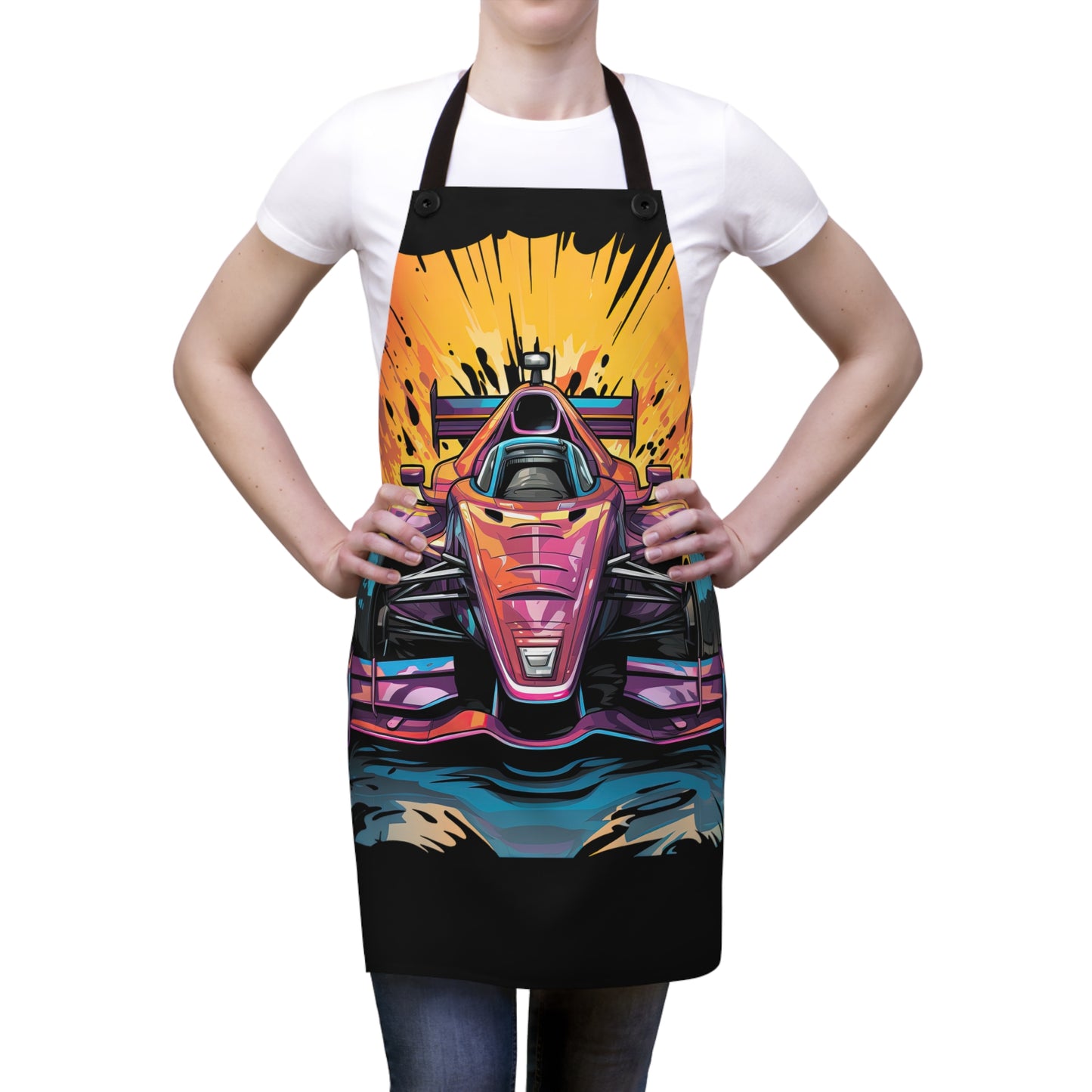 Indy Car Night Racing Design - Kitchen Chef Apron