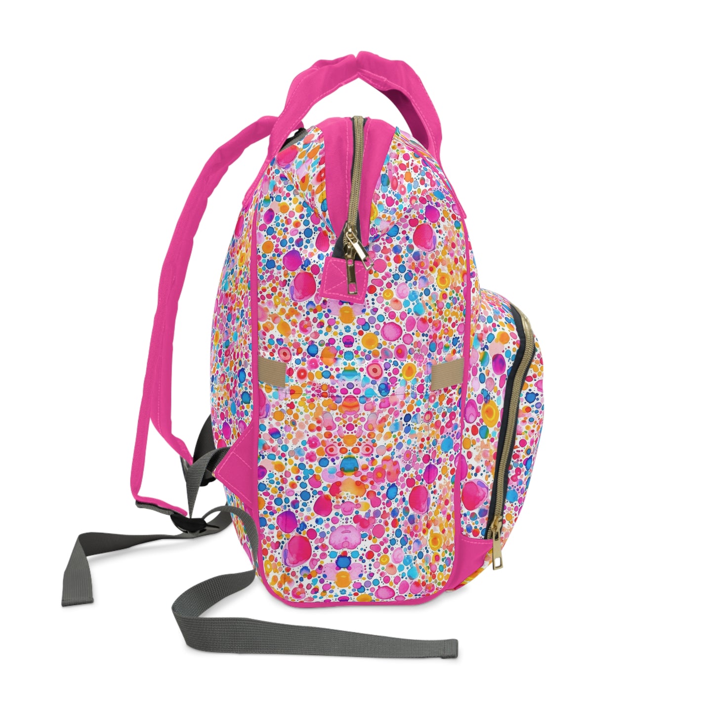 Prismatic Splatter: Rainbow Watercolor Explosion Multifunctional Diaper Backpack